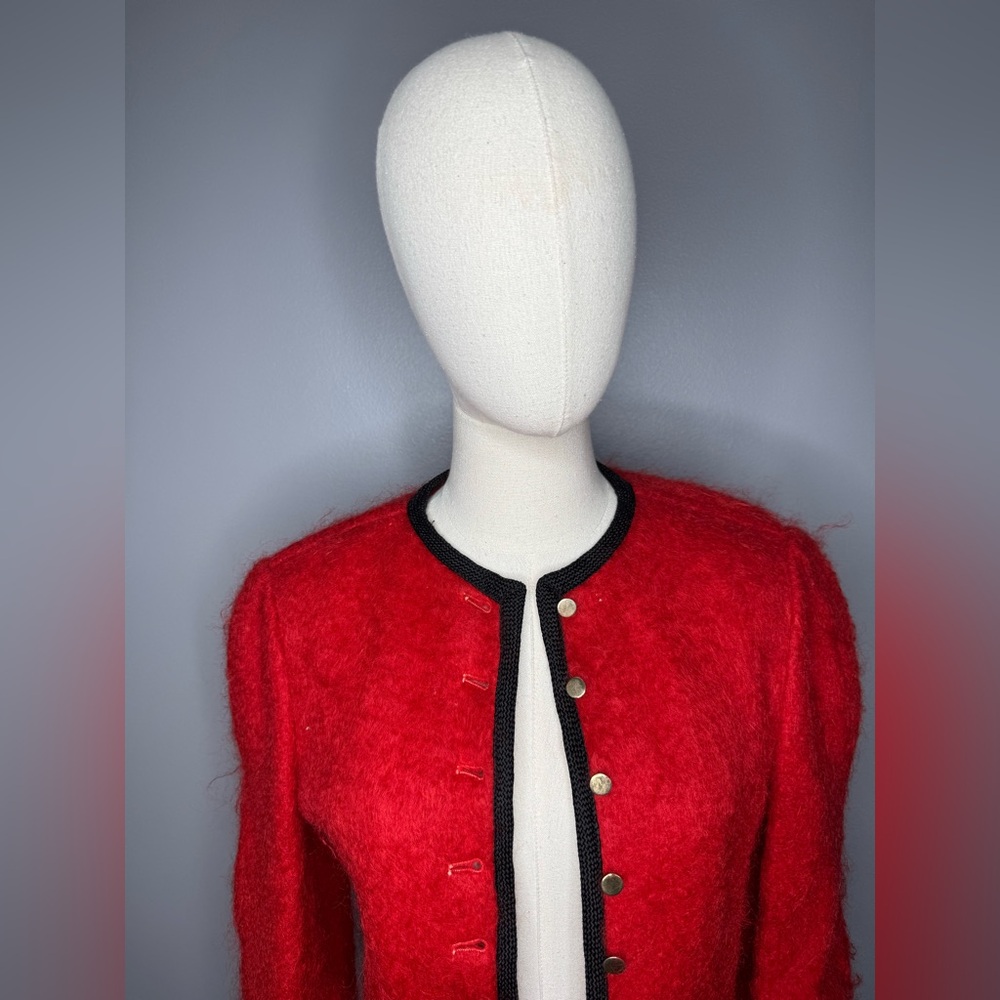 Adele Simpson Red Vintage Cropped Jacket - image 2